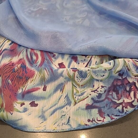 KAK TUS sz XL colorful embellished neckline tunic top - Picture 10 of 10